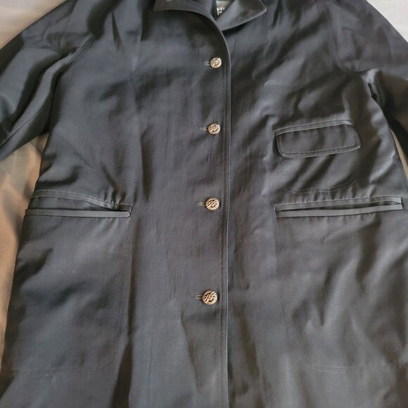 Hilary Radley Trench Coat Womens 4 Black Wool Business Casual Canadian Jacket - Picture 2 of 16